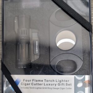 Four Flame Torch Lighter & Cigar Cutter Gift Set