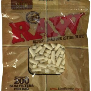 Raw Slim Natural Unrefined Cotton Filters | 200 Filters